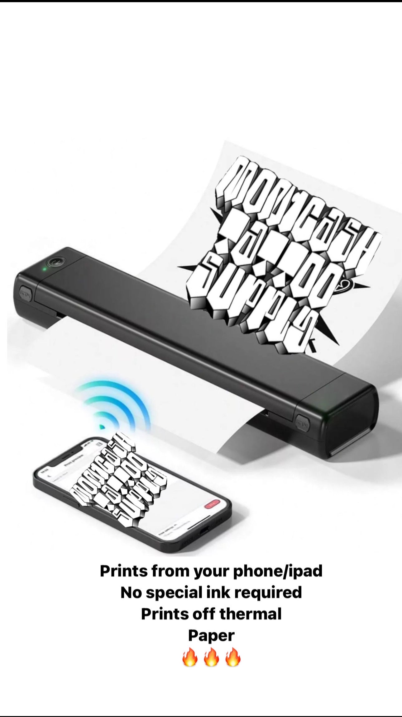 Wireless / Portable Tattoo stencil printer